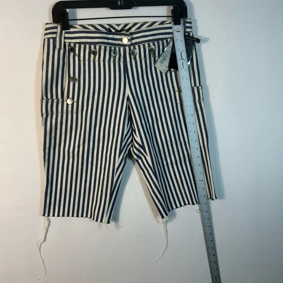 Dolce & Gabbana Navy and White Striped Shorts